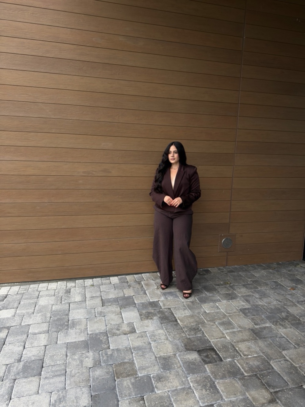 Wide-Leg Chocolate Brown Women's Pants